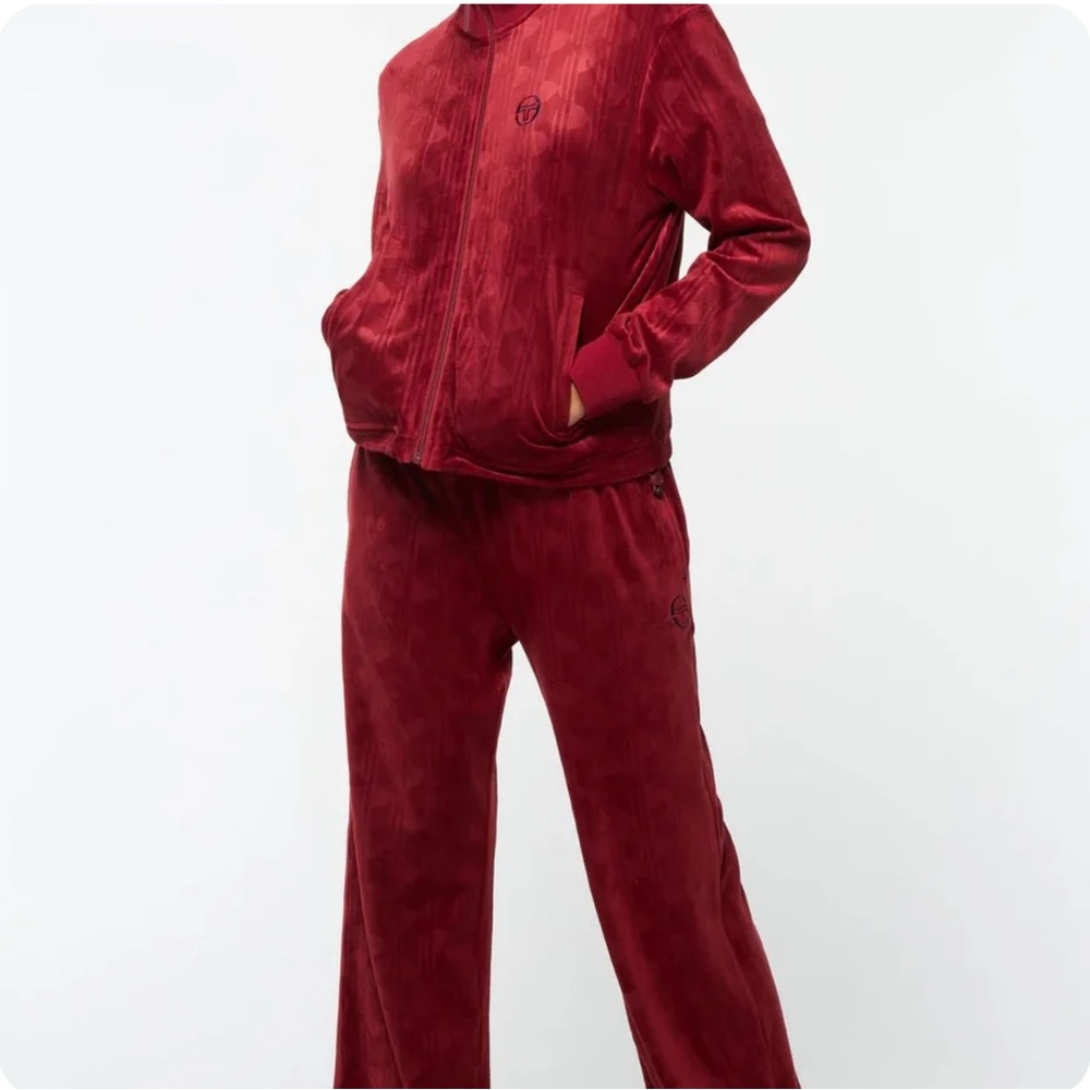 Sergio Tacchini Sun-Dried Tomato Velour Track Jacket